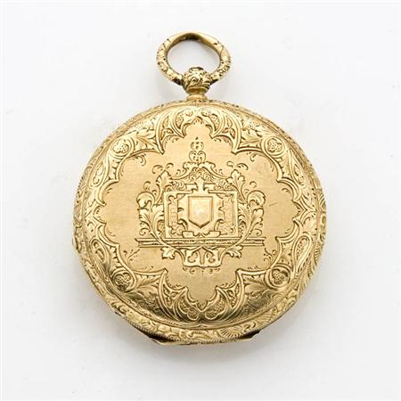 Lady s Gold Hunting Case Pendant Watch  68b8a