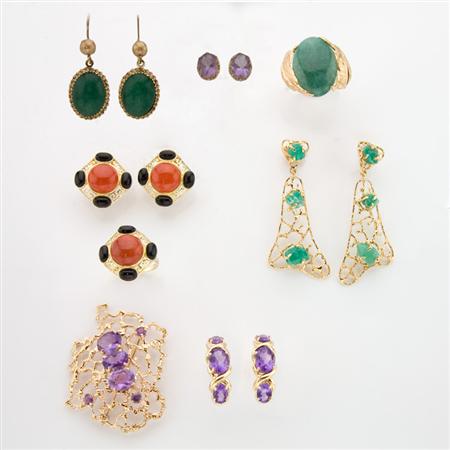 Group of Gold and Gem-Set Jewelry
	