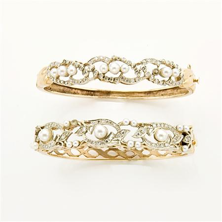 Two Gold Diamond and Cultured 68b8f