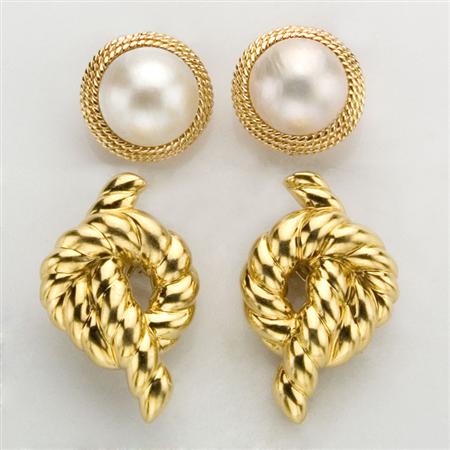 Pairs of Gold Earclips and Pair