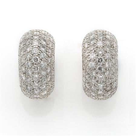 Pair of Diamond Bombe Half Hoop 68b9d