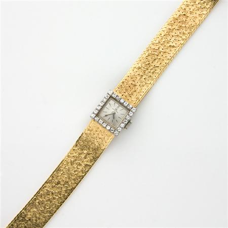 Gold and Diamond Wristwatch, Bucherer
	