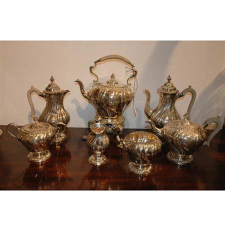 English Silver Seven-Piece Tea and Coffee