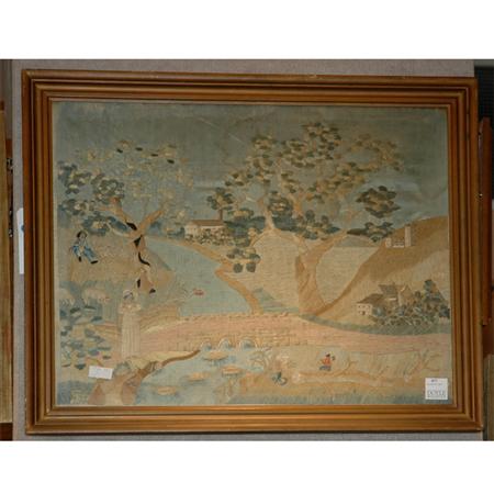 English Silk and Wool Landscape Scene
	