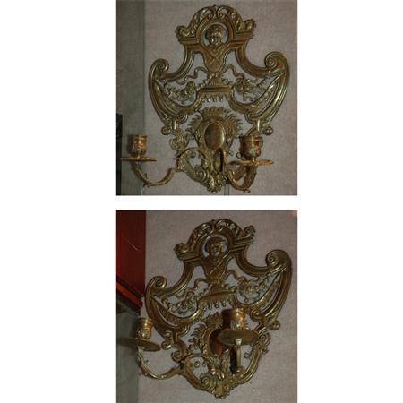 Pair of Regence Style Brass Two-Light