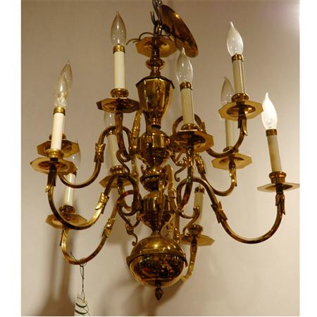 Dutch Baroque Style Brass Ten Light 6881f