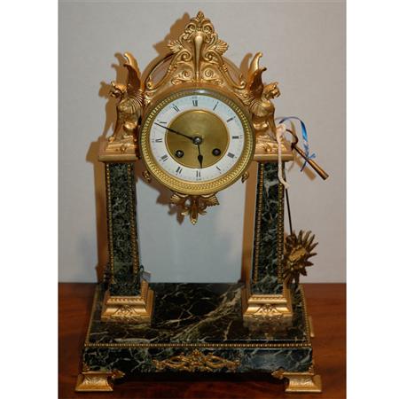 Empire Style Gilt Metal and Marble 68824