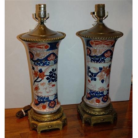 Pair of Imari Decorated Gilt-Bronze