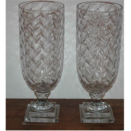Pair of George III Style Cut Glass 6883a