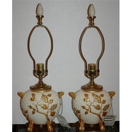 Pair of Royal Worcester Style Gilt 68849