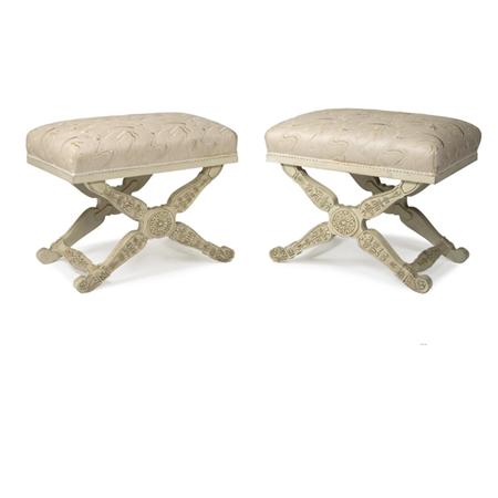 Pair of Empire Style Painted Benches  68859
