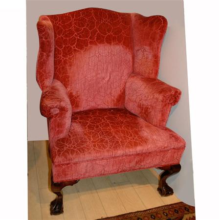 George II Style Mahogany Wing Chair  6886f