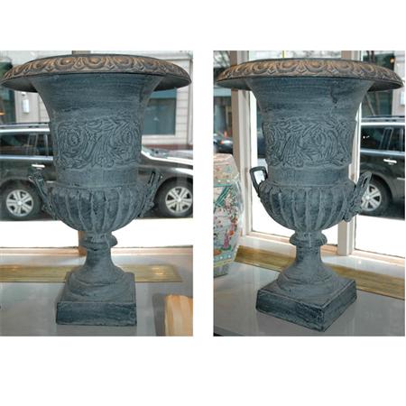 Pair of Neoclassical Style Patinated-Metal