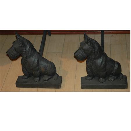 Pair of Cast Iron Terrier-Form Andirons
	