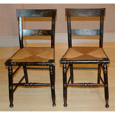 Set of Six American Rush Seat Side Chairs
	
