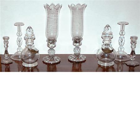 Pair of Baccarat Molded Glass Candlesticks 688dc