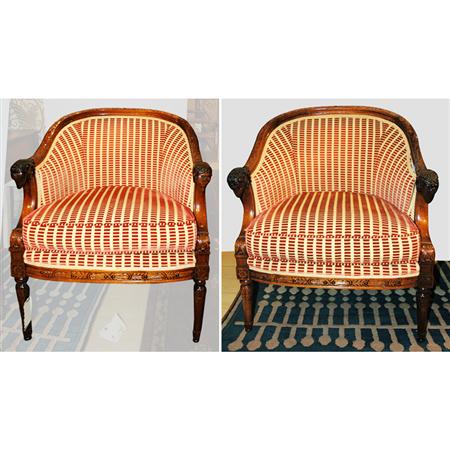 Pair of Neoclassical Style Bergeres
	