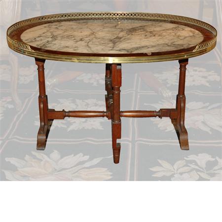 Louis XVI Style Marble Top Mahogany 688fc