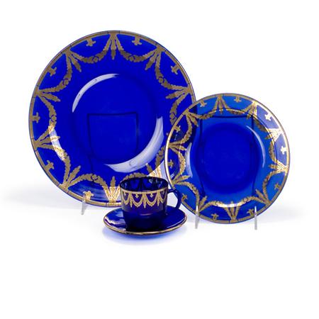 Cobalt and Gilt Decorated Glass 68903