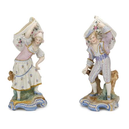 Pair of Cold Painted Bisque Figures
	