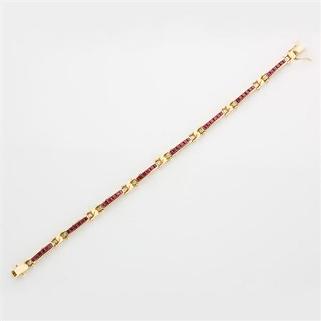 Gold, Ruby and Diamond Bracelet
	  Estimate:$500-$700