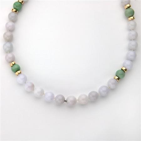 Lavender Jade Bead, Jade Bead and Gold