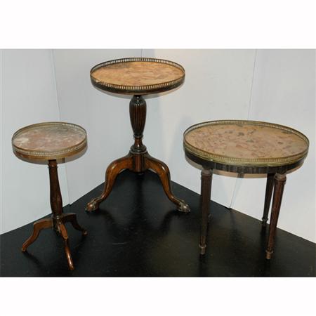 Group of Three Marble Top Mahogany Occasional