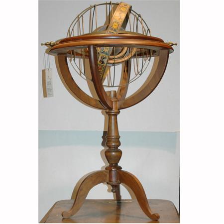 Mahogany Zodiac Globe on Pedestal 68e02