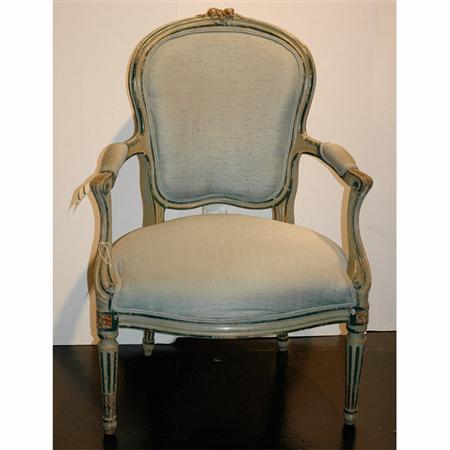 Louis XVI Style Painted Fauteuil  68e17