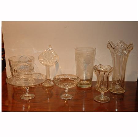 Group of Nine Colorless Glass Vases 68e2d