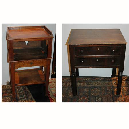 Two Mahogany Bedside Tables
	  Estimate:$150-$250