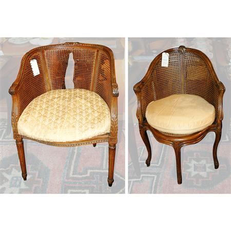 Louis XV Style Walnut Caned Seat