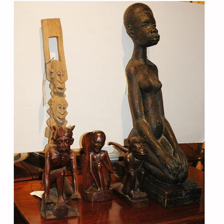 Group of African Carved Wood Figures  68e65