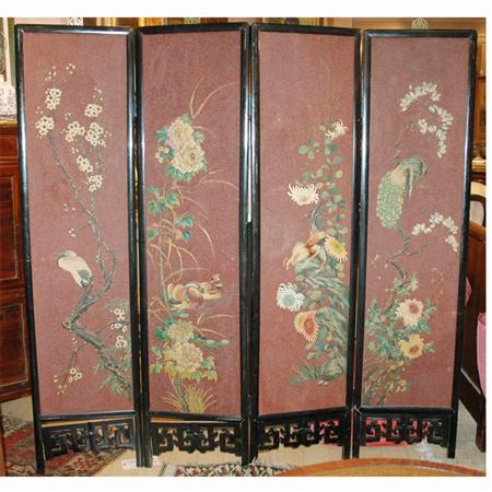 Chinese Painted Wood Four Panel 68e74