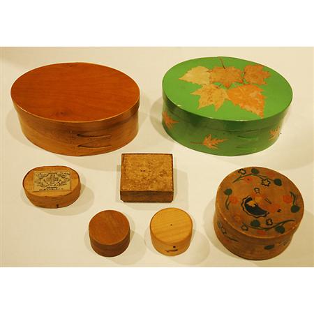 Group of Seven Wood Trinket Boxes  68ed3