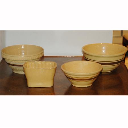 Group of Six Yellow Glazed Pottery 68f42