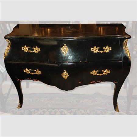 Louis XV Style Black Painted Commode  68f63