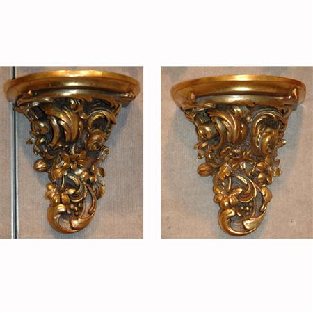 Pair of Italian Rococo Style Gilt Wood 68f6e