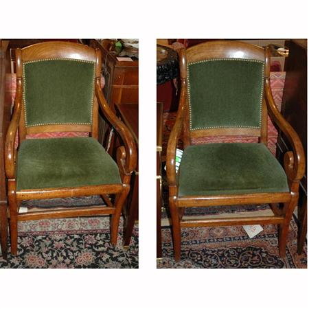 Pair of Regency Style Walnut Armchairs  68f7d