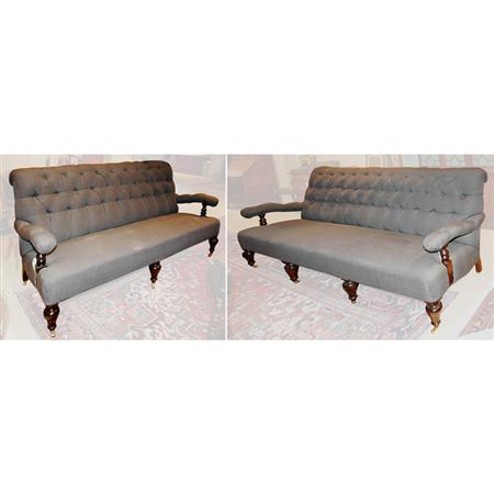 Two Victorian Style Tufted Upholstered 68f8b