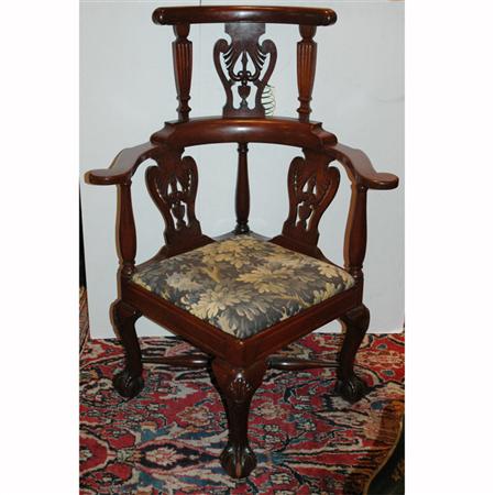 Georgian Style Mahogany Corner Chair
	