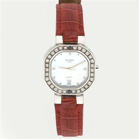 Stainless Steel and Diamond Wristwatch  68bcc