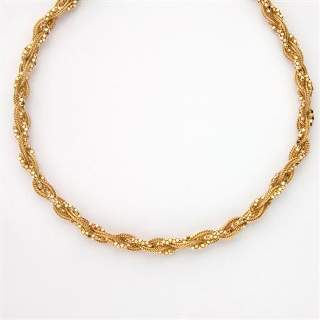 Long Gold Braided Mesh Necklace  68be0