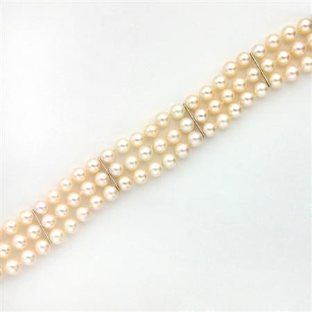 Triple Strand Cultured Pearl Bracelet 68be8