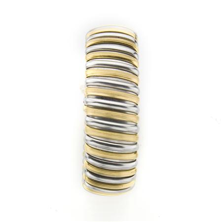 Stainless Steel and Gold Cuff Bangle 68c00