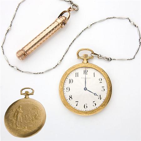 Gold Open Face Pocket Watch with