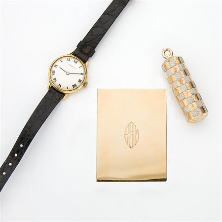 Group of Gold Items and Wristwatch
	