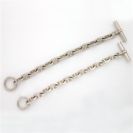 Two Sterling Silver Toggle Bracelets,
