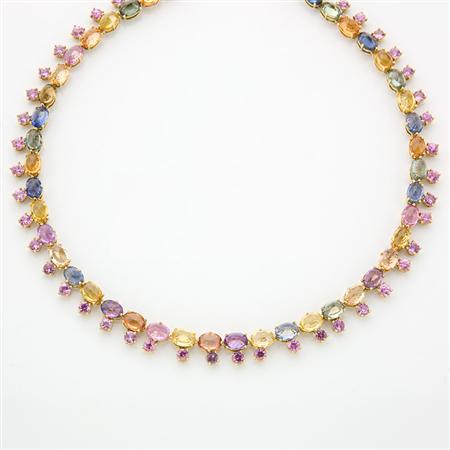 Multicolored Sapphire Fringe Necklace
	