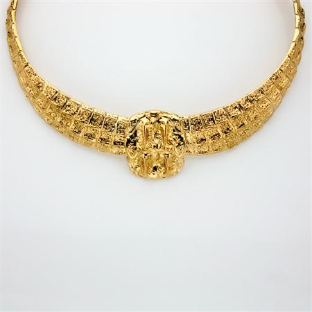 Costume Yellow Metal Collar Necklace  68c6e